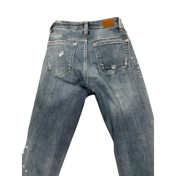 Judy Blue Jeans Womens 5/27 Blue Distressed Skinny Stretch Dark Wash Denim - Picture 7 of 9